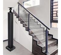 Sistema de soporte de balaustrada de vidrio con abrazadera y soporte para escaleras, terraza, jardín, seguridad