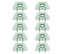 Sistema de soporte de fresa de plástico con 4 pies fijos para una inserción estable del suelo y ángulo de bandeja de frutas de 45 grados para un mejor crecimiento (10 piezas)