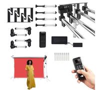 Sistema de Soporte de Rodillos for Fondo de fotografía, Kit de Fondo fotográfico motorizado de 2/3/4/6 Rodillos for Montaje en Techo y Pared con Control Remoto,Carga de 44 LB(4 Rollers)
