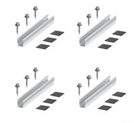 Sistema de soporte fotovoltaico para cubiertas de techo trapezoidales que soportan rieles de aluminio y minimizan el estrés exterior de la piel (4 juegos)