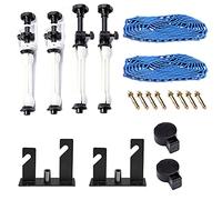 Sistema de soporte manual de montaje en pared de doble rodillo para fotografía para usar soporte de luz, incluye dos ganchos dobles, cuatro barras de expansión, dos cadenas, ocho tornillos