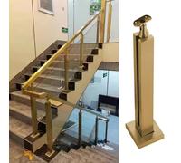 Sistema De Soporte Para Pasamanos De Escalera Con Balaustrada De Vidrio, Poste De Seguridad Dorado De Alta Resistencia Para Panel De Vidrio De 10 Mm, Para Exteriores, Terrazas Grandes, Patios, Constr