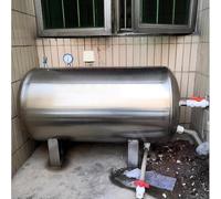 Sistema de suministro de agua para toda la casa, tanque de almacenamiento de agua horizontal, tanque de agua a presión de acero inoxidable, tanque de presión de agua para cocina/ducha/inodoro (500 L