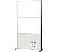 Sistema de tabiques modulares MAULconnecto MAUL, 2 pizarras blancas, 1 panel acústico