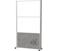 Sistema de tabiques modulares MAULconnecto MAUL, 2 pizarras blancas, 1 panel acústico