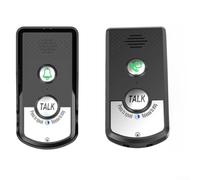 Sistema de timbre de intercomunicador, rango de 1 km, audio bidireccional, IP54 impermeable, batería recargable para el hogar, oficina y apartamento, 1 par (negro)