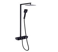 Sistema de toque de ducha de batidora de baño moderno 9 en el cabezal de ducha de lluvia cuadrada 3 modos Conjunto de ducha de baño de ducha Sistema de ducha Sistema de ducha negro con mesa de