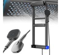 Sistema de torre de panel de ducha, juego de ducha termostático de 6 funciones con chorros de cuerpo ajustables para el hogar, hotel, spa