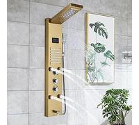 Sistema De Torre De Paneles De Ducha Led Rain Rain And Waterfall Masaje A Jet Spraye Spraye De Acero Inoxidable Ducha Dorado,Oro Cepillado