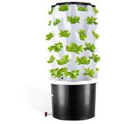 Sistema de torre hidropónica vertical con tanque de agua y bomba, kit de aeroponía para cultivar hierbas, frutas, verduras en interiores o exteriores