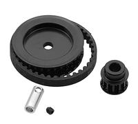 Sistema de transmisión por correa 12T/30T para coche Traxxas 1/10 TRX4 TRX6 RC, polea de correa dentada de metal sin ruido (negro)