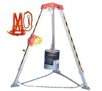 Sistema de trípode de rescate resistente, cuerda de seguridad de 7 m, capacidad de 1800 libras, aleación de aluminio para espacios reducidos, túnel de tubería subterráneo y trabajo en lugares altos