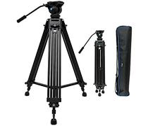 Sistema de trípode de vídeo, Yusen K9 Trípode de vídeo hidráulico profesional, Materiales de aluminio, Videocámara DSLR, Cabeza multifuncional, Vídeo panorámico, Mecanizado de precisión profesional,