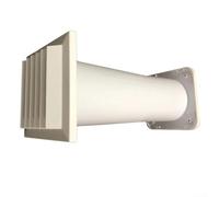 Sistema de ventilación para instalación en pared con longitud ajustable y protección contra insectos de malla fina