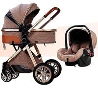 Sistema de viaje de cochecito para bebés 3 en 1 - Camiseta de cunsyet plegable con foolff, manta, almohadilla de enfriamiento, cubierta de lluvia y mochila, fácil de plegar