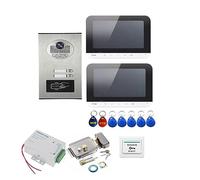 Sistema de videoportero inalámbrico WiFi de 7 Pulgadas con visión Nocturna infrarroja para Apartamentos de 2 o 3 Unidades (6603)