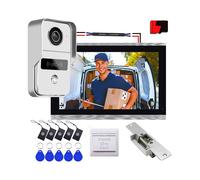 Sistema de Videoportero IP Digital de 2 Cables, Monitor WIFI de 7 Pulgadas, Videoportero 1080P, Tarjeta de Timbre con Desbloqueo Tuya, 1 Kit