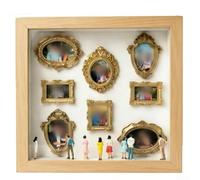 Sistema de visualización de siluetas DIY para arreglos de caja de sombra con 8 marcos alineables y 10 figuras de referencia (madera)
