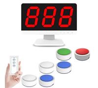 Sistema de Zumbador de Juego de Preguntas de Largo Alcance - Inalámbrico con Zumbadores y Monitor, 4 Colores de Estado LED y 3 Modos de Respuesta para Concursos Escolares y Cuestionarios de 6 Groups