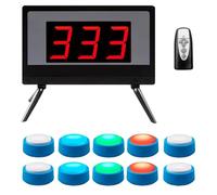 Sistema de zumbador inalámbrico con pantalla LCD, 3-10 zumbadores, 4 colores de estado, 3 modos de respuesta, juego interactivo para concursos escolares y programas de juegos