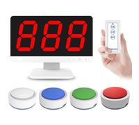 Sistema de zumbador interactivo con control remoto y monitor, juegos de 4 a 10 jugadores para programas de juegos y concursos educativos (10 zumbadores)