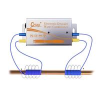 Sistema Descalcificador Electrónico de Agua sin Sal, Acondicionador para Agua Dura, Reduce Incrustaciones, para Todo Tipo de Mangueras Hidráulicas,12V,Dureza del agua: 10-15GPG (plata)