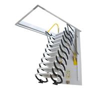 Sistema desplegable de escalera para ático, aluminio resistente, marco en S reforzado, ahorro de espacio para lofts y áticos