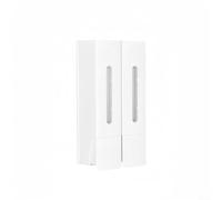 Sistema dispensador de jabón montado en la pared de 400 ml para gel de ducha, champú, acondicionador con botellas individuales y boquilla dispensadora ampliada (blanco doble)