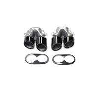 Sistema Escape Parachoques Trasero Negro Con Silenciador Para Mercedes Para Benz Clase A W177 A35 A200 A180 A45 Punta Escape Para Vehículos Cuádruples(Black B)