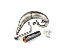 Sistema escape Stage6 Streetrace high mount CNC negro naranja para Rieju MRT
