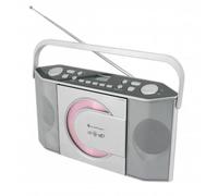 Soundmaster Sistema estéreo portátil RCD1755SI – plateado, analógico, CD/MP3, 3,5 mm, batería