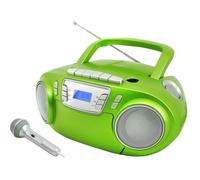 Sistema Estéreo Portátil Soundmaster SCD5800GR Reproductor CD FM USB Verde Plata