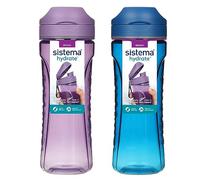 Sistema Hydrate Tritan Swift botella de agua | 600 ml | Botella de agua hermética | Sin BPA | Azul océano y morado bruma | 2 unidades