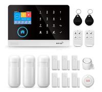 Sistema inalámbrico de Alarma de Seguridad para el hogar con Detector de Movimiento, notificaciones de Aplicaciones, Sensor de Puerta/Ventana, Sirena, Compatible con Alexa, sin Cargos mensuales
