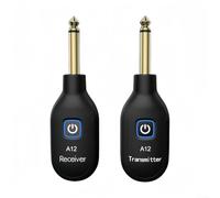 Sistema inalámbrico de guitarra de 2,4 GHz A12, sonido claro de largo alcance, fácil configuración, receptor de emisión Mi-ni, transmisión de audio recargable
