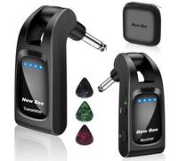 Sistema Inalámbrico de guitarra,New Bee 2.4GHz con 6 Canales de Audio Recargable Transmisor Receptor Inalámbrico de Guitarra para Guitarra bajo Instrumentos Eléctricos(Negro)
