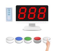 Sistema inalámbrico de juego de preguntas con pantalla LCD, 3-16 zumbadores, 4 colores de estado, 3 modos de respuesta para programas de juegos, concursos escolares, cuestionarios de fiesta