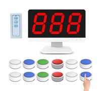 Sistema inalámbrico de juego de preguntas con pantalla LCD, 3-16 zumbadores y 4 colores de indicación de estado para programas de juegos, concursos escolares y cuestionarios de fiesta
