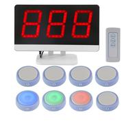 Sistema inalámbrico de juego de preguntas con zumbadores y monitor, cuenta con colores de estado y modos de respuesta, ideal para concursos escolares y cuestionarios de fiesta