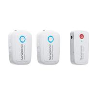 Sistema inalámbrico de micrófono de solapa de 2,4 GHz para video, Saramonic Blink500 B2W Micrófono de doble canal Dos transmisores para cámara DSLR