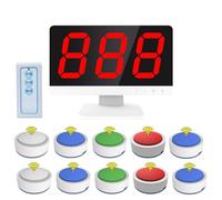 Sistema inalámbrico de zumbador de juego de respuestas con control remoto, incluye 1 monitor y 10 zumbadores, ideal para programas de juegos, concursos escolares y cuestionarios de fiesta