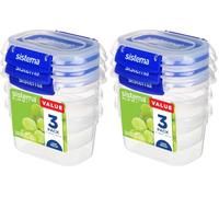 Sistema KLIP IT PLUS recipientes para guardar alimentos | 400 ml | Fiambrera para alimentos herméticaapilablea prueba de fugas y apta para el frigorífico y el congelador | Sin BPA | 3 unidades