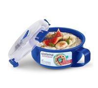 Sistema Microwave Cuenco para desayuno | Recipiente redondo para microondas con tapa | 850 ml | Sin BPA | Colores surtidos (varía según el paquete)