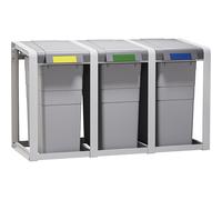 Sistema modular de recipientes para separar materiales ProfiLine, ecológico y flexible Hailo, capacidad 3 x 38 l, A x H x P 1065 x 560 x 395 mm