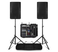 Sistema PA Vonyx VSA12P + VMA106 Bluetooth USB y micrófonos UHF
