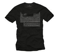 Sistema periódico de los Elementos - Camiseta Negra Hombre - Funny Basica Manga Corta Theory XXXXXL