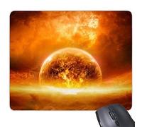 Sistema Planetas Alfombrilla de ratón, Golden Red Planet Like Flame Burning Ilustración Patrón Rectángulo Non-Slip Rubber Mousepad Juego Mouse Pad Gift