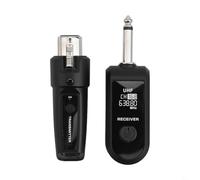 Sistema receptor transmisor UHF XLR inalámbrico para micrófono dinámico y guitarra, 20CH 550.25-573.75MHz, salida de 10mW, rango de 30-50m, para mezclador de audio, negro (1 bandeja 1)
