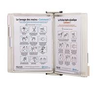 Sistema Referencia Y Exhibición Montaje Pared Expositor Catálogo Pared Con 10 Bolsillos Pivotantes, Sistema Exhibición Pared, Archivador Escritorio Expandible A4Paper(White)