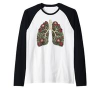 Sistema respiratorio botánico de la Flor de Protea de los pulmones Camiseta Manga Raglan